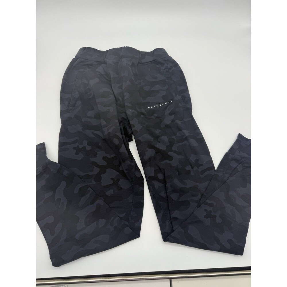 Alphalete Men’s Joggers- Black/Gray Camo , Size Medium, Zipper pockets